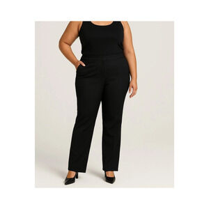 MM Lafleur Dress Pants Power Stretch Womens size 16 Black High Rise Straight Leg